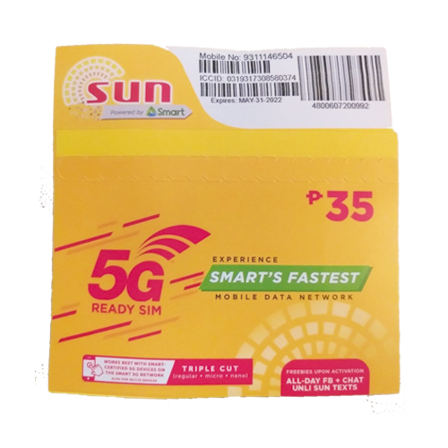 sun cellular prepaid 5g simcard officemoto online shop philippines sun cellular prepaid 5g simcard